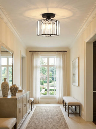Crystal Flush Mount Light | Modern Drum Design