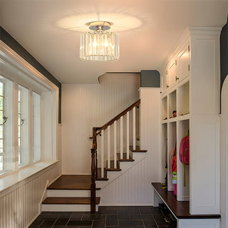 Crystal Flush Mount Light | Modern Drum Design