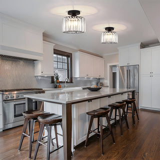 Crystal Flush Mount Light | Modern Drum Design