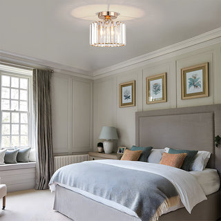 Crystal Flush Mount Light | Modern Drum Design