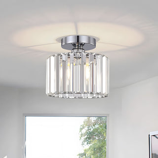 Crystal Flush Mount Light | Modern Drum Design